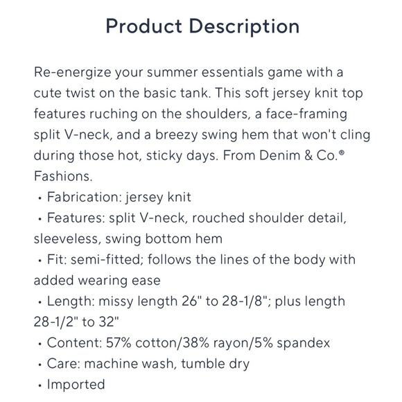 Denim & Co Size 3X Red Jersey Split Neck Swing Tank A648429 NWOT - Picture 7 of 8